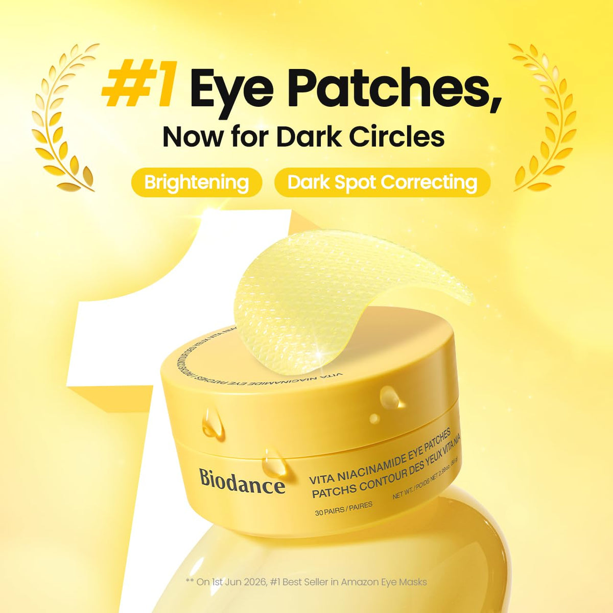 BIODANCE Hydrogel Eye Patches for Under Eye - Collagen Peptide, Anti Wrinkle & Fine Lines (60 Count)