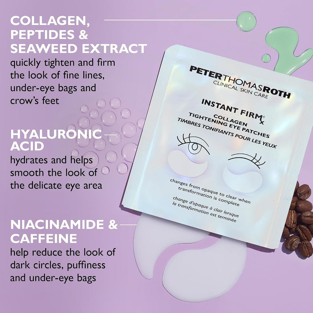 Peter Thomas Roth | Instant FIRMx® Collagen Tightening Eye Patches | Eye Patches For Firming Under-Eye Bags & Wrinkles | Eye Masks For Puffiness