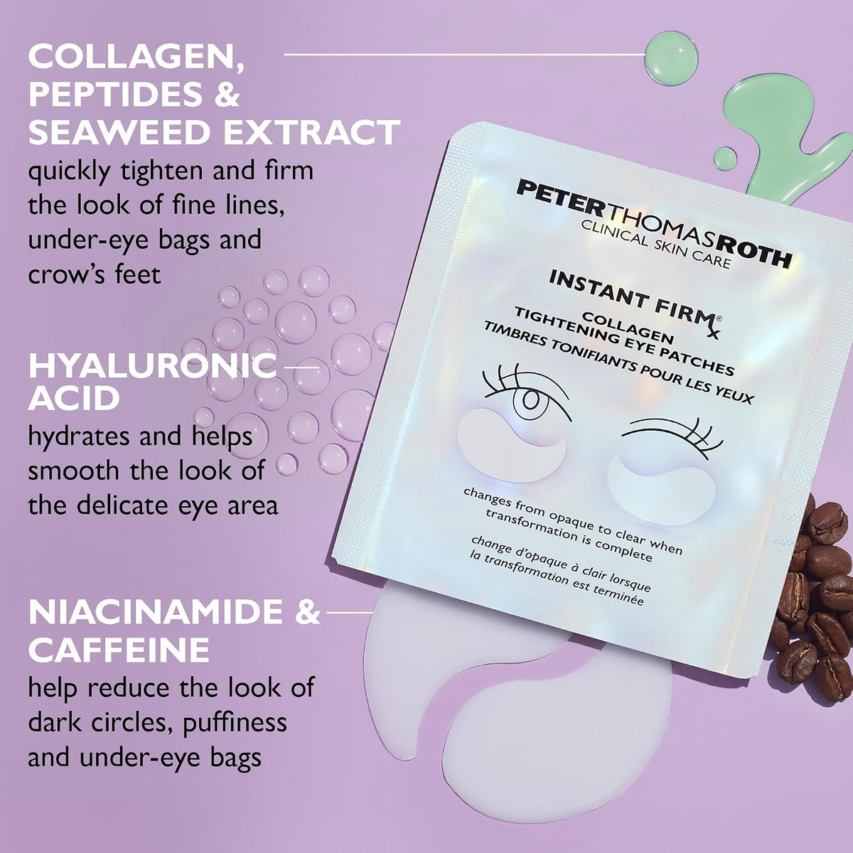 Peter Thomas Roth | Instant FIRMx® Collagen Tightening Eye Patches | Eye Patches For Firming Under-Eye Bags & Wrinkles | Eye Masks For Puffiness
