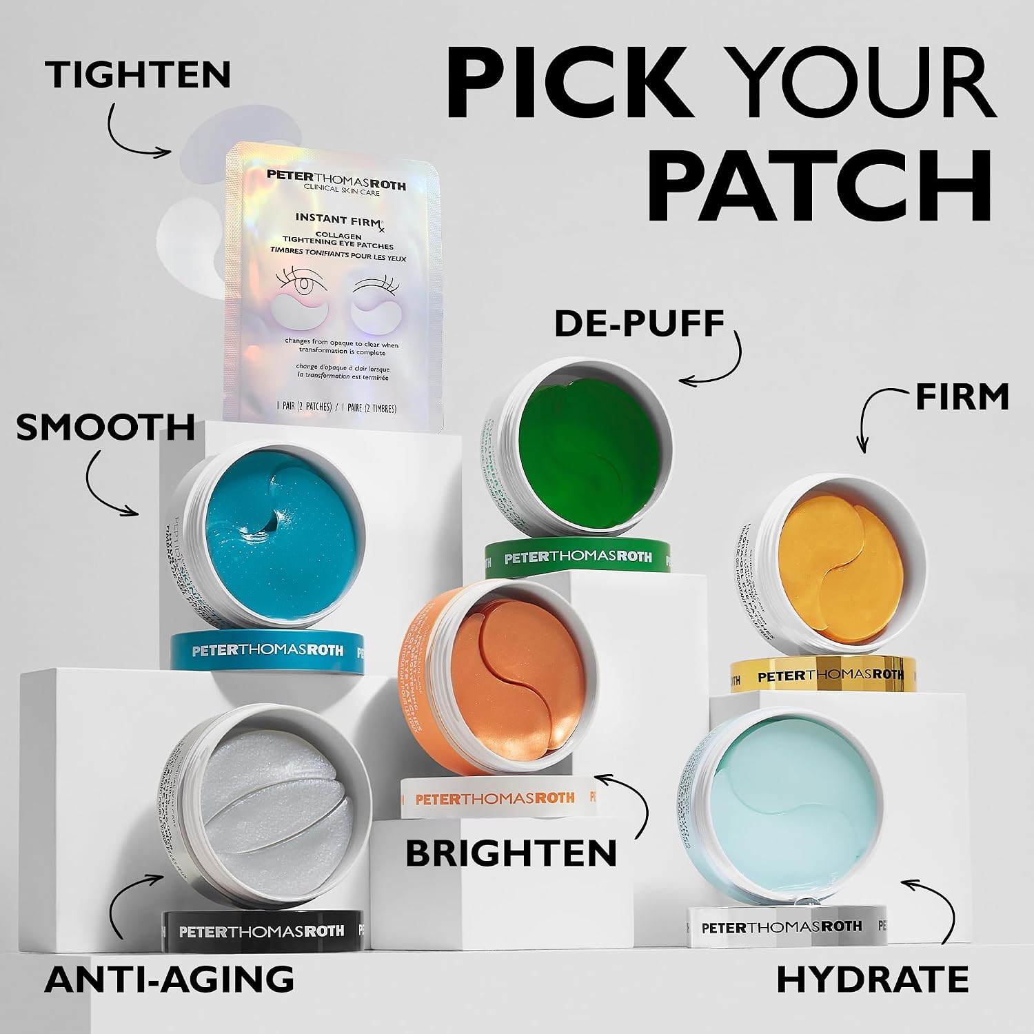 Peter Thomas Roth | Instant FIRMx® Collagen Tightening Eye Patches | Eye Patches For Firming Under-Eye Bags & Wrinkles | Eye Masks For Puffiness